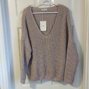 Miracle Women's V-Neck Sweater - Light Brown